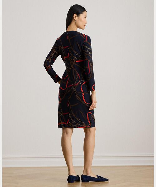 LAUREN RALPH LAUREN / ローレン ラルフ ローレン ミニ丈・ひざ丈ワンピース | プリント ジャージー スリークォータースリーブ ドレス | 詳細3