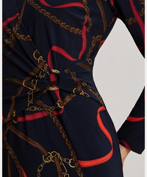 LAUREN RALPH LAUREN / ローレン ラルフ ローレン ミニ丈・ひざ丈ワンピース | プリント ジャージー スリークォータースリーブ ドレス | 詳細4