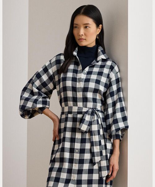 LAUREN RALPH LAUREN / ローレン ラルフ ローレン ロング・マキシ丈ワンピース | バッファロー チェック ベルテッド コットン シャツドレス | 詳細2