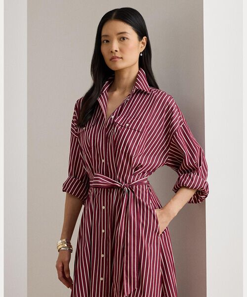 LAUREN RALPH LAUREN / ローレン ラルフ ローレン ロング・マキシ丈ワンピース | ストライプド ベルテッド ブロードクロス シャツドレス | 詳細2