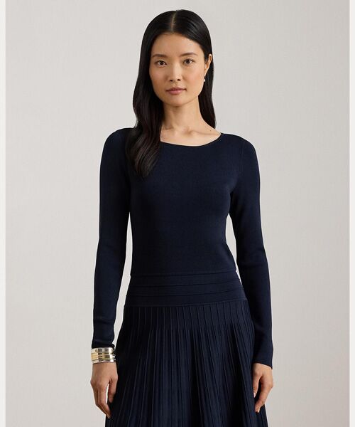 LAUREN RALPH LAUREN / ローレン ラルフ ローレン ミニ丈・ひざ丈ワンピース | プリーテッド フィット & フレア ボートネック ドレス | 詳細2