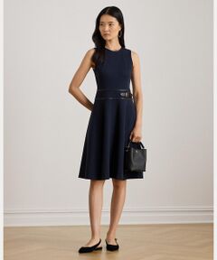 LAUREN RALPH LAUREN / ローレン ラルフ ローレン ミニ丈・ひざ丈ワンピース | バックルトリム ヘリンボーン ジャカード ドレス