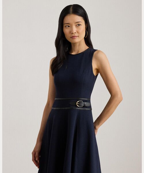 LAUREN RALPH LAUREN / ローレン ラルフ ローレン ミニ丈・ひざ丈ワンピース | バックルトリム ヘリンボーン ジャカード ドレス | 詳細1