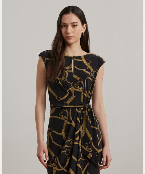 LAUREN RALPH LAUREN / ローレン ラルフ ローレン ミニ丈・ひざ丈ワンピース | ベルティングプリント ジャージー タイフロント ドレス | 詳細2