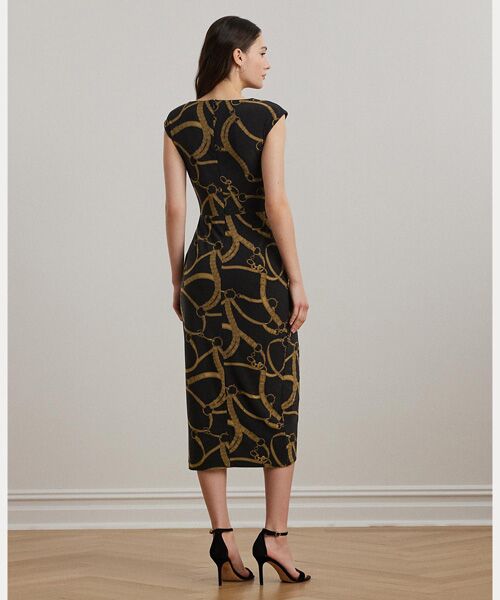 LAUREN RALPH LAUREN / ローレン ラルフ ローレン ミニ丈・ひざ丈ワンピース | ベルティングプリント ジャージー タイフロント ドレス | 詳細3