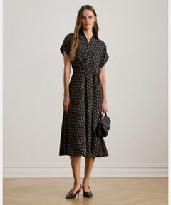 LAUREN RALPH LAUREN / ローレン ラルフ ローレン ロング・マキシ丈ワンピース | ジオプリント ベルテッド クレープ ドレス