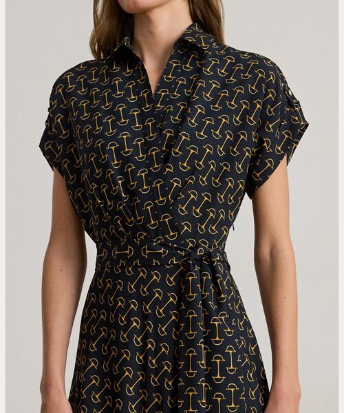 LAUREN RALPH LAUREN / ローレン ラルフ ローレン ロング・マキシ丈ワンピース | ジオプリント ベルテッド クレープ ドレス | 詳細4