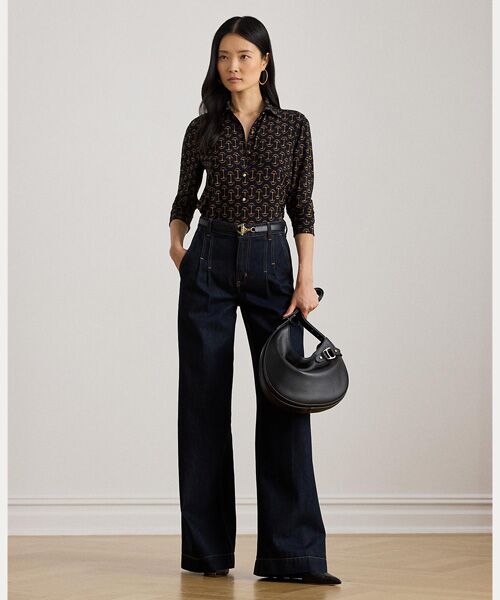 LAUREN RALPH LAUREN / ローレン ラルフ ローレン シャツ・ブラウス | スリム フィット ジオプリント ストレッチ ジャージー シャツ | 詳細1