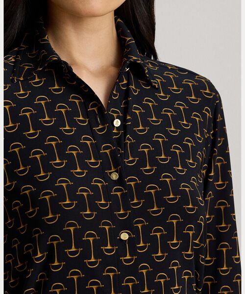 LAUREN RALPH LAUREN / ローレン ラルフ ローレン シャツ・ブラウス | スリム フィット ジオプリント ストレッチ ジャージー シャツ | 詳細3