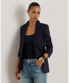 LAUREN RALPH LAUREN / ローレン ラルフ ローレン テーラードジャケット | ストライプド ウールブレンド ツイル ブレザー