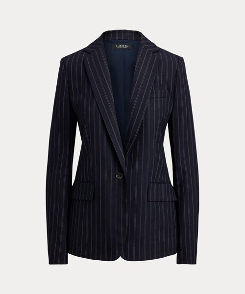 LAUREN RALPH LAUREN / ローレン ラルフ ローレン テーラードジャケット | ストライプド ウールブレンド ツイル ブレザー | 詳細1