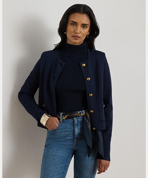 LAUREN RALPH LAUREN / ローレン ラルフ ローレン その他アウター | クロップド クルーネック セーター ジャケット（410ネイビー）