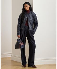 LAUREN RALPH LAUREN / ローレン ラルフ ローレン その他パンツ | ストライプド プリーテッド ウールブレンド ツイル パンツ