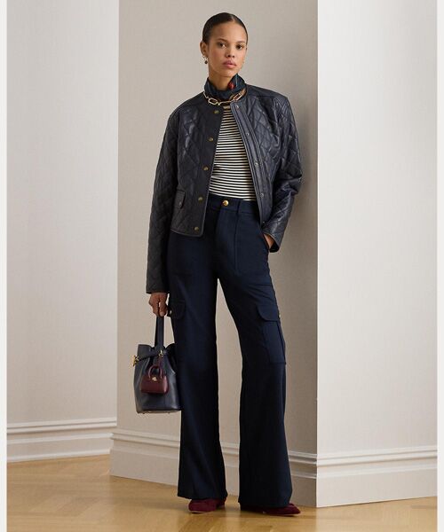 LAUREN RALPH LAUREN / ローレン ラルフ ローレン カーゴパンツ | ポンチ ワイドレッグ カーゴ パンツ(410ネイビー)