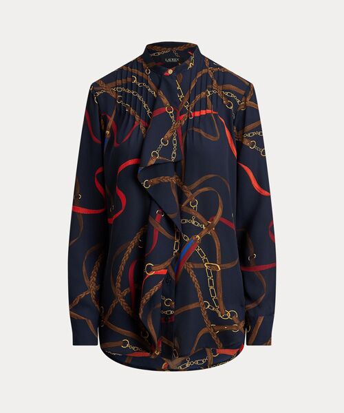 LAUREN RALPH LAUREN / ローレン ラルフ ローレン シャツ・ブラウス | プリント フリルトリム ジョーゼット シャツ | 詳細1