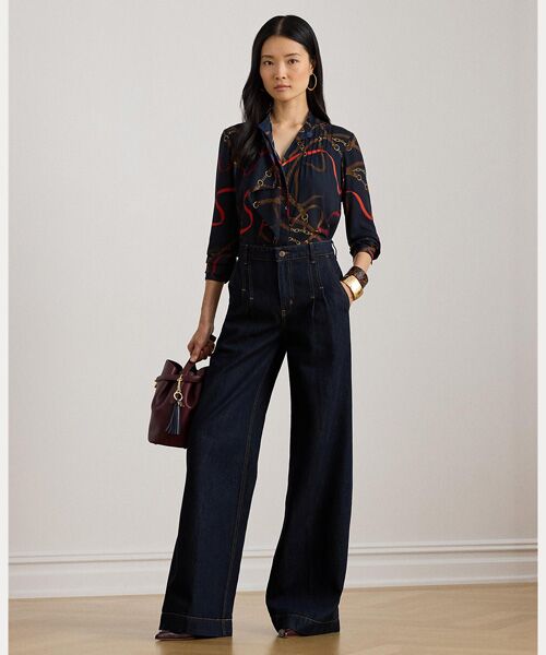 LAUREN RALPH LAUREN / ローレン ラルフ ローレン シャツ・ブラウス | プリント フリルトリム ジョーゼット シャツ | 詳細2