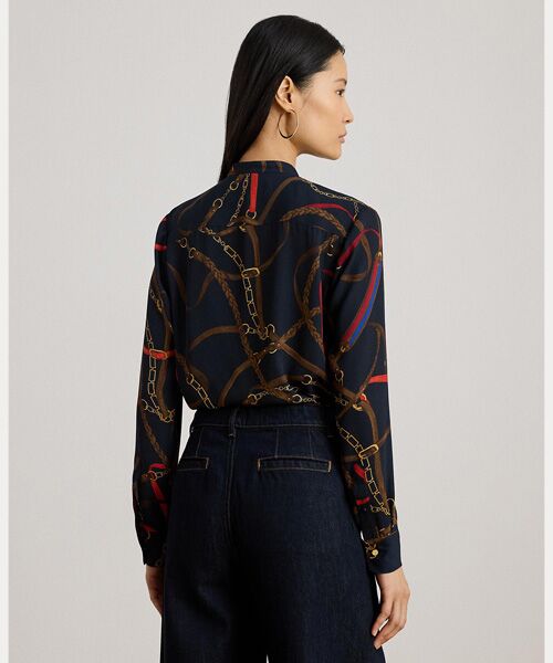 LAUREN RALPH LAUREN / ローレン ラルフ ローレン シャツ・ブラウス | プリント フリルトリム ジョーゼット シャツ | 詳細3