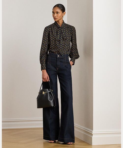 LAUREN RALPH LAUREN / ローレン ラルフ ローレン シャツ・ブラウス | ジオプリント クレープ タイネック ブラウス | 詳細2