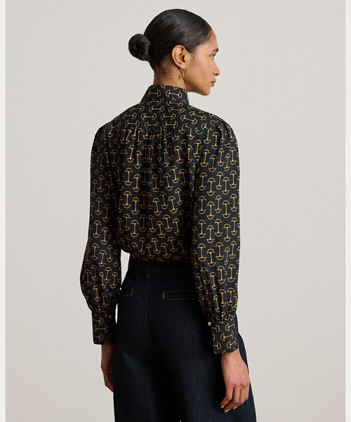 LAUREN RALPH LAUREN / ローレン ラルフ ローレン シャツ・ブラウス | ジオプリント クレープ タイネック ブラウス | 詳細3
