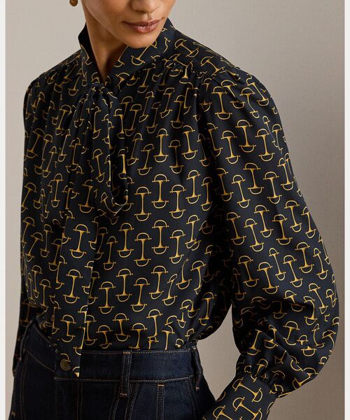 LAUREN RALPH LAUREN / ローレン ラルフ ローレン シャツ・ブラウス | ジオプリント クレープ タイネック ブラウス | 詳細4