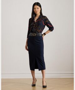 LAUREN RALPH LAUREN / ローレン ラルフ ローレン ロング・マキシ丈スカート | バックルトリム ポンチ ペンシル ミディ スカート