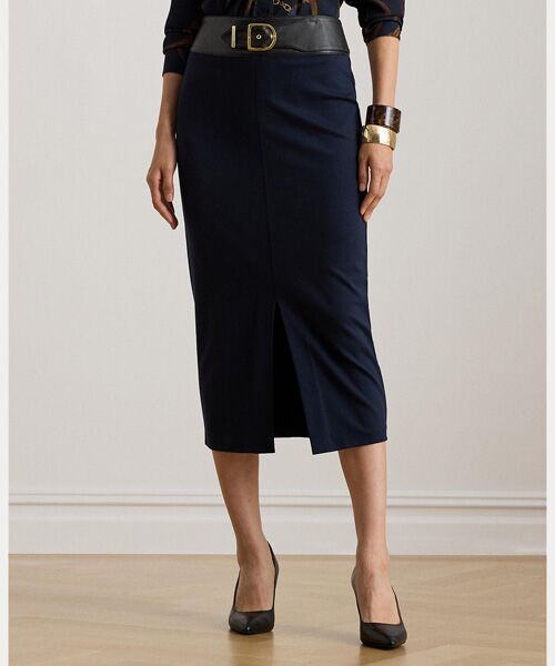 LAUREN RALPH LAUREN / ローレン ラルフ ローレン ロング・マキシ丈スカート | バックルトリム ポンチ ペンシル ミディ スカート | 詳細2