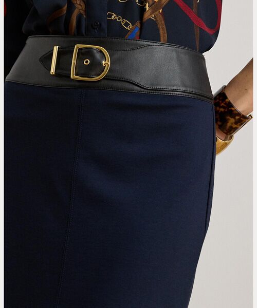 LAUREN RALPH LAUREN / ローレン ラルフ ローレン ロング・マキシ丈スカート | バックルトリム ポンチ ペンシル ミディ スカート | 詳細4