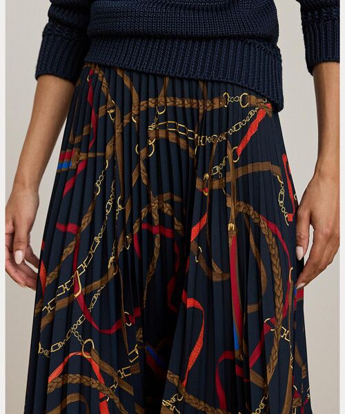 LAUREN RALPH LAUREN / ローレン ラルフ ローレン ロング・マキシ丈スカート | ベルティングプリント プリーテッド ジョーゼット スカート | 詳細4