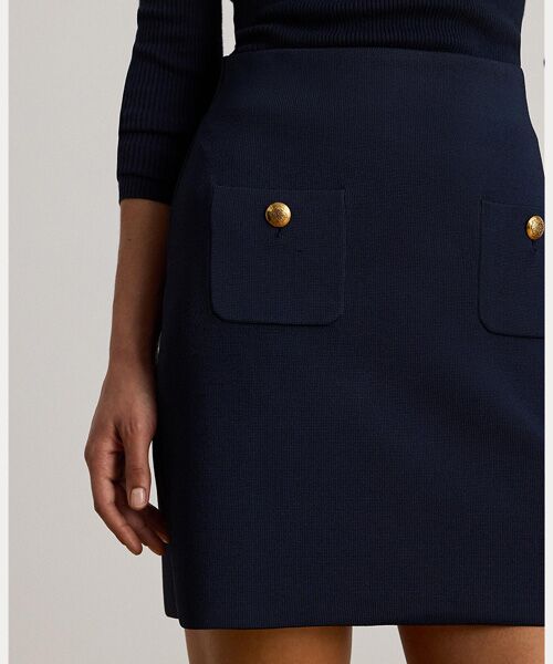 LAUREN RALPH LAUREN / ローレン ラルフ ローレン ミニ・ひざ丈スカート | ボタントリム セーター ペンシル ミニスカート | 詳細4