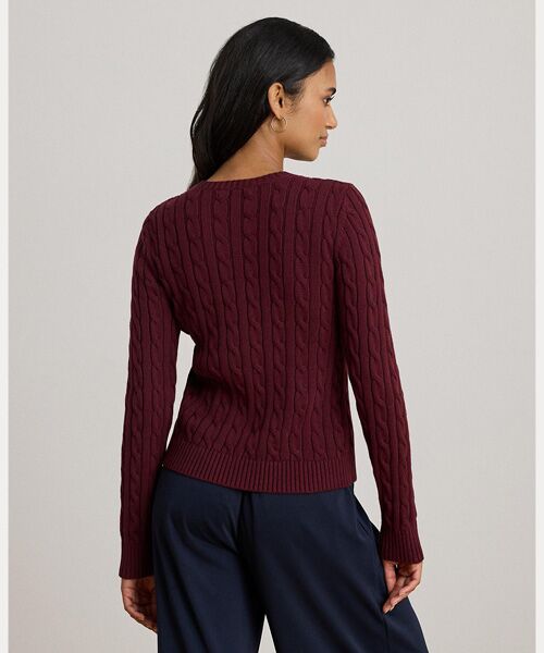 LAUREN RALPH LAUREN / ローレン ラルフ ローレン カーディガン・ボレロ | ケーブルニット コットン カーディガン | 詳細3