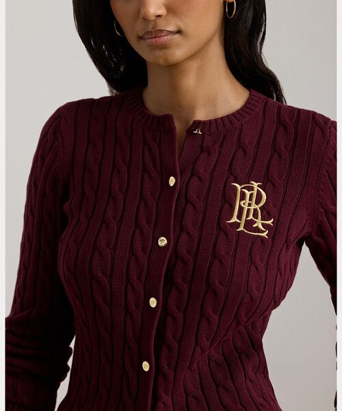 LAUREN RALPH LAUREN / ローレン ラルフ ローレン カーディガン・ボレロ | ケーブルニット コットン カーディガン | 詳細4