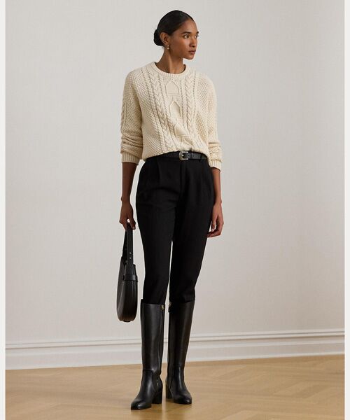 LAUREN RALPH LAUREN / ローレン ラルフ ローレン ニット・セーター | ケーブルニット コットン クルーネック セーター | 詳細2
