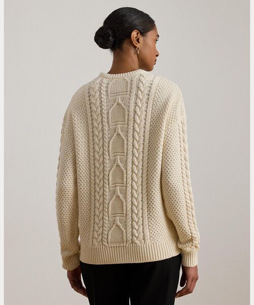 LAUREN RALPH LAUREN / ローレン ラルフ ローレン ニット・セーター | ケーブルニット コットン クルーネック セーター | 詳細3