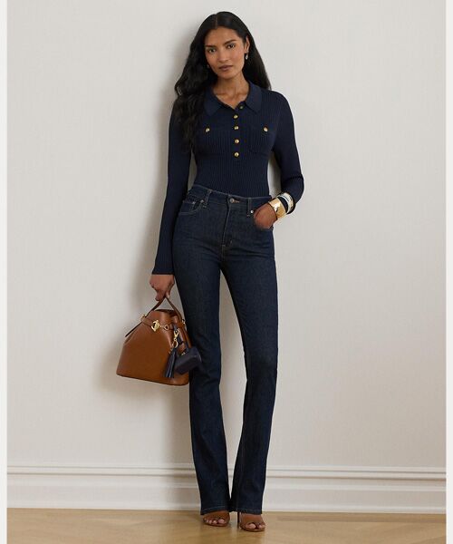 LAUREN RALPH LAUREN / ローレン ラルフ ローレン ニット・セーター | リブニット ロングスリーブ ポロ セーター | 詳細2