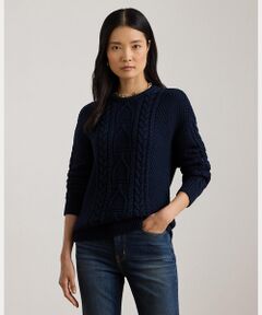 LAUREN RALPH LAUREN / ローレン ラルフ ローレン ニット・セーター | ケーブルニット コットン クルーネック セーター