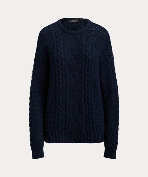 LAUREN RALPH LAUREN / ローレン ラルフ ローレン ニット・セーター | ケーブルニット コットン クルーネック セーター | 詳細1