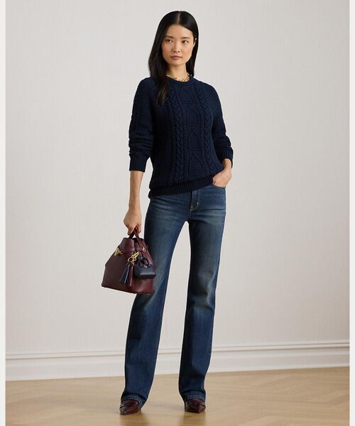 LAUREN RALPH LAUREN / ローレン ラルフ ローレン ニット・セーター | ケーブルニット コットン クルーネック セーター | 詳細2