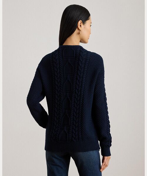 LAUREN RALPH LAUREN / ローレン ラルフ ローレン ニット・セーター | ケーブルニット コットン クルーネック セーター | 詳細3