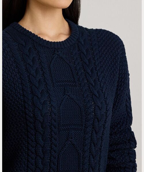 LAUREN RALPH LAUREN / ローレン ラルフ ローレン ニット・セーター | ケーブルニット コットン クルーネック セーター | 詳細4