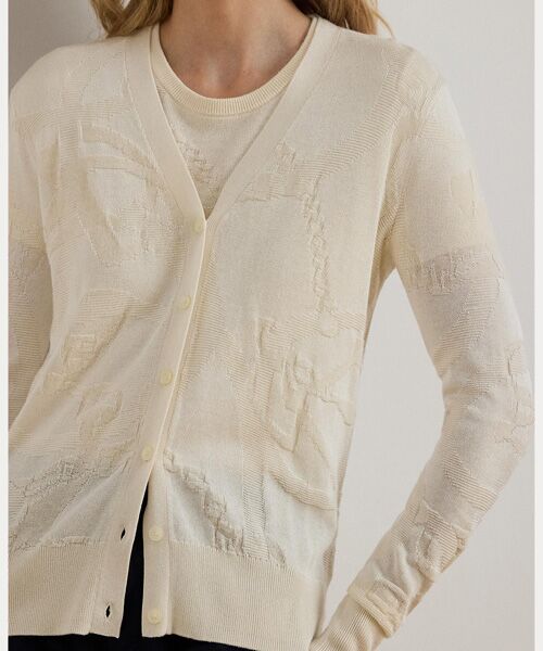 LAUREN RALPH LAUREN / ローレン ラルフ ローレン カーディガン・ボレロ | ベルティングモチーフ Vネック カーディガン | 詳細4