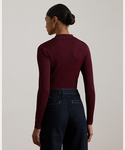 LAUREN RALPH LAUREN / ローレン ラルフ ローレン ニット・セーター | リブニット ロングスリーブ ポロ セーター | 詳細3