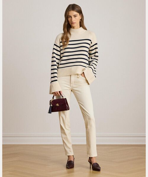 LAUREN RALPH LAUREN / ローレン ラルフ ローレン ニット・セーター | ストライプド ウールブレンド モックネック セーター | 詳細2