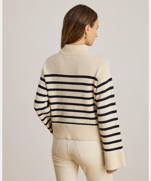 LAUREN RALPH LAUREN / ローレン ラルフ ローレン ニット・セーター | ストライプド ウールブレンド モックネック セーター | 詳細3