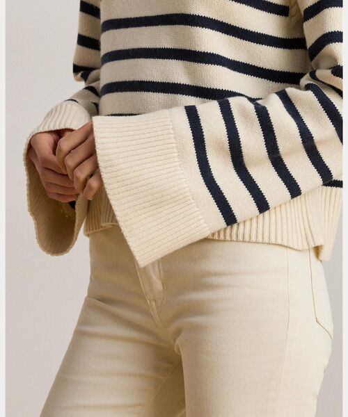LAUREN RALPH LAUREN / ローレン ラルフ ローレン ニット・セーター | ストライプド ウールブレンド モックネック セーター | 詳細4