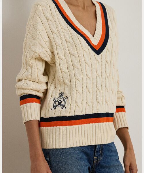 LAUREN RALPH LAUREN / ローレン ラルフ ローレン ニット・セーター | ケーブルニット コットン クリケット セーター | 詳細4