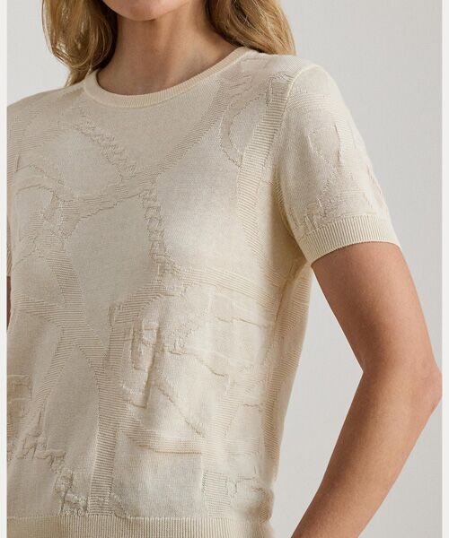 LAUREN RALPH LAUREN / ローレン ラルフ ローレン ニット・セーター | ベルティングモチーフ ショートスリーブ セーター | 詳細4