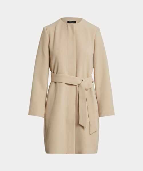 LAUREN RALPH LAUREN / ローレン ラルフ ローレン その他アウター | ベルテッド クレープ クルーネック コート（250ブラウン）