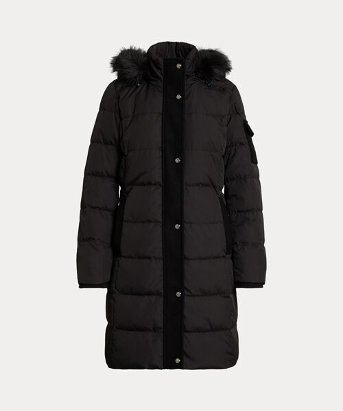 LAUREN RALPH LAUREN / ローレン ラルフ ローレン その他アウター | フェイクファートリム フーデッド ダウン コート（001ブラック）
