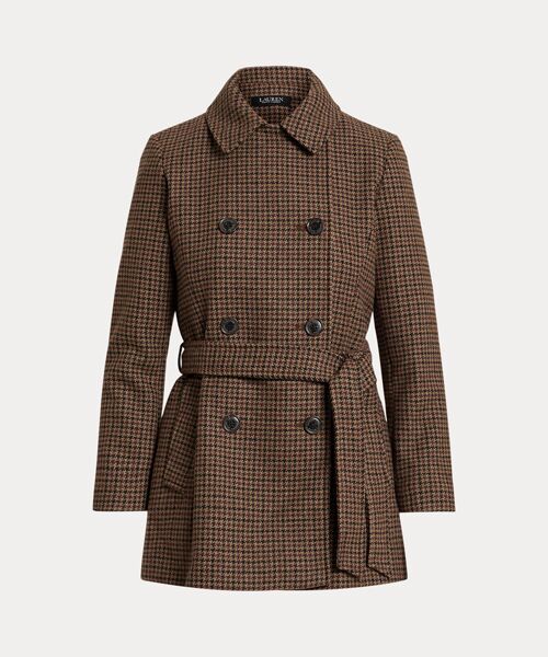 LAUREN RALPH LAUREN / ローレン ラルフ ローレン その他アウター | チェックド ダブルブレステッド ウールブレンド コート（200ブラウン）