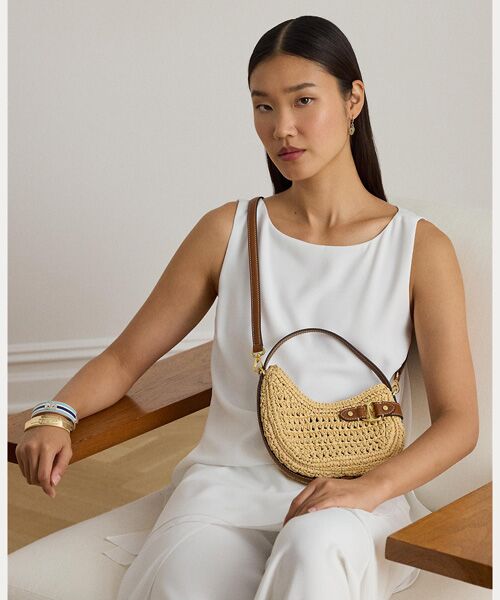 LAUREN RALPH LAUREN / ローレン ラルフ ローレン ショルダーバッグ | ウーブン ストロー スモール Tasha クロスボディ バッグ | 詳細5